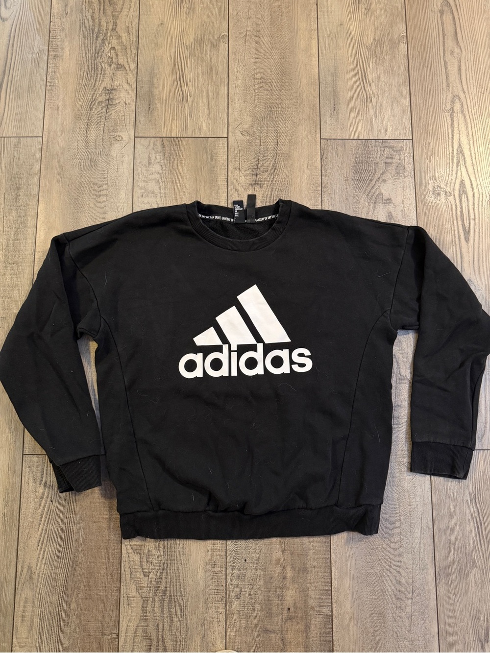 adidas Black Crewneck Sweatshirt with White Logo